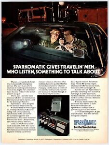 1977 MEN IN CAR SPARKOMATIC CB RADIO Vintage 8"X10.75" Magazine Ad 1970's M319