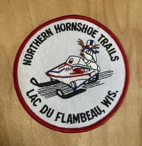 Vintage Northern Hornshoe Trails Snowmobile Patch Lac Du Flambeau Wis ***NEW*** - Picture 1 of 2