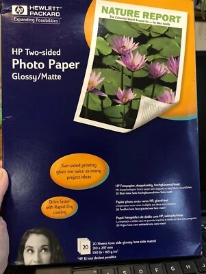 HP Two-sided Photo Paper Glossy/Matte 100+ sheets 5 Packs 8.5X11 Dries Fast - Image 1 of 3