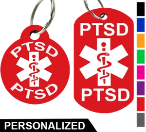 PTBS Hundemarken - PTBS medizinische Marken - personalisiert - Premium Aluminium (2er Set) - Bild 1 von 8