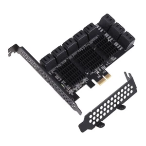 PCI Express 1X to SATA 3.0 Adapter Board 16 Port SATA 3.0 to PCIe Expansion Card - Photo 1/10