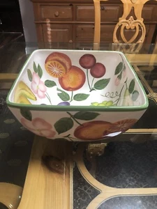 Tabletops Unlimited Sorbet Hand-painted 10.5" Square Fruit Centerpiece Bowl - Picture 1 of 7