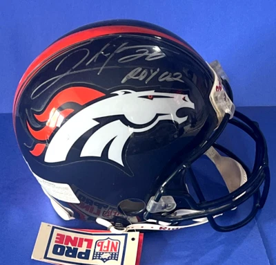 Clinton Portis ROY 02 Signed Full Size Authentic Football Helmet Mounted Mem COA - Image 1 of 4