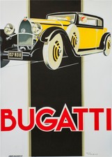 Bugatti Vintage Racing Car Poster Fine Art Lithograph Rene Vincent Re Society