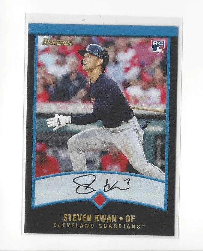 2022 Topps Throwback #49 Steven Kwan ('01 Bowman) Rookie Guardians (5275 Made) - Image 1 of 1
