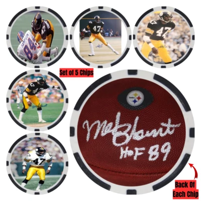 Mel Blount SIGNED Poker Chip Set (5)- Top 100 NFL Football Player - Image 1 of 2