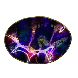 Cristalería vintage MCM SEETUSEE de Mayfair vidrio artístico con volantes lámina azul y púrpura - Imagen 1 de 6