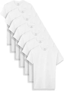 Fruit of the Loom 7-Pack Boys White Crew T-Shirts B7P525B (Medium 10-12) - Picture 1 of 1