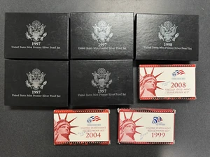 8 United States Silver Proof Sets (4-1997, 1998, 1999, 2004, 2008) W/ COA - Bild 1 von 20