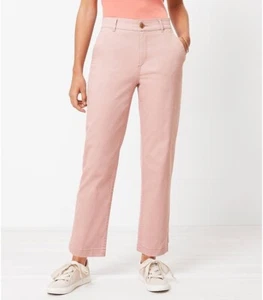LOFT The Perfect Straight Pink Cropped Chino Pant Sz 10 - Picture 1 of 6