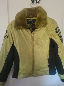 Obermeyer ski jacket Vintage Sz 8 Chartreuse Glamour Thermolite - Picture 1 of 11
