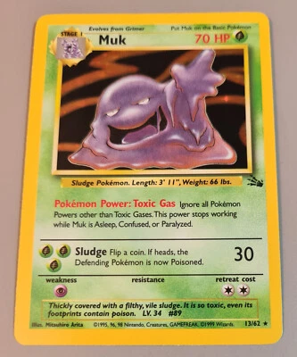 Muk # 13/62 (Sleimok) Rare Holo aus Fossil 2000 EN Near Mint to Mint Vintage - Bild 1 von 4