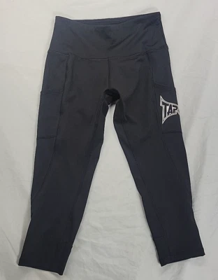 WWE TAPOUT 紧身裤黑色女式单侧口袋训练卡普里 M 码 — 第 1/4 张图片