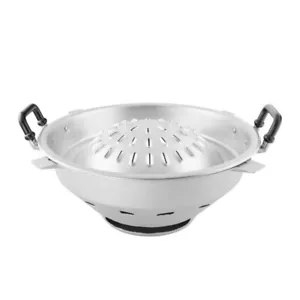 BBQ Grill Boil Smoker Thai Korean Mookata Charcoal Aluminum Pan & Stove SET 30CM - Picture 1 of 10