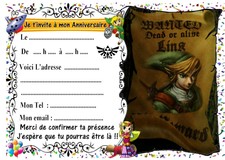 Maison Autres Jeu Video 5 Cartes Invitation Anniversaire Zelda 01