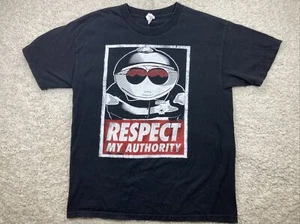Vtg y2k South Park cartman t-Shirt Adult L Black Respect My Authority - Picture 1 of 6