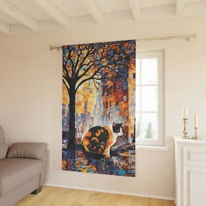 Calico Cat - Curtain, Colorful Artistic Window Drapes, Great Gift for Cat Lovers - Picture 1 of 5