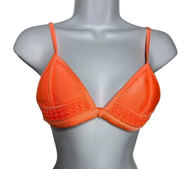 Top de bikini Triangl Gigi crochet neopreno talla mediana naranja neón Foto 1 de 4