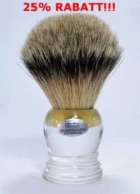 Offerta! Molto Grande Pennello da Barba Hans Baier Tasso Punte D'Argento 26mm - Immagine 1 di 2