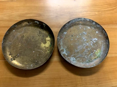 2 PLATEAUX LAITON  POUR ANCIENNE BALANCE - Photo 1/2