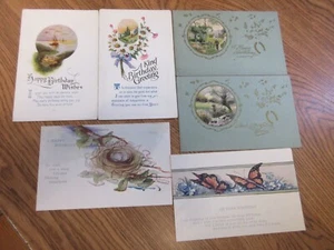 Konvolut 6 alte POSTKARTEN Geburtstag - Bild 1 von 7