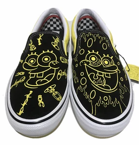 Vans Slip On Bob Esponja Dibujos Animados Para Hombre Talla 9.5 Negro Amarillo Gigliotti Limited - Imagen 1 de 5