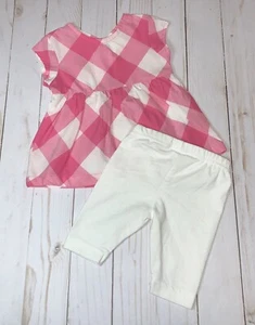 Carter’s Baby Girl Pink Gingham Top & Leggings 2 Piece Set Size - 3 Months - Picture 1 of 5