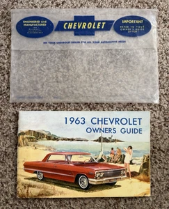 1963 Chevrolet Owners Manual Original Impala Bel Air inc plastic envelope/sleeve - Bild 1 von 4