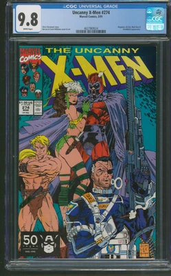 Uncanny X 战警 #274 CGC 9.8 吉姆·李艺术流氓和万磁王漫威 1991 — 第 1/2 张图片