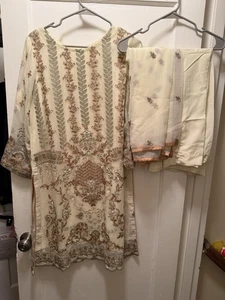 Pakistani/Indian Embroidered 3 Piece Chiffon Suit - Picture 1 of 4