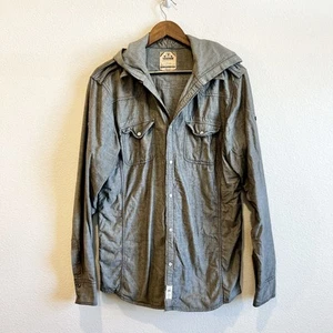 TankFarm Long Sleeve Button Up Shirt Jacket Utility Rugged Cotton Heritage Sz L - Picture 1 of 9
