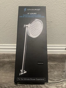 SparkPod Round Rain Shower Head with Shower Head Extension Arm - High Pressure - Picture 1 of 4