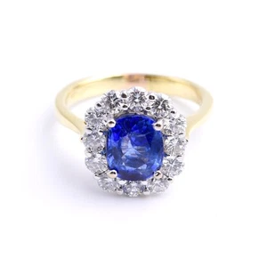 Diamant Saphir Ring ca 3,50 Ct. Saphir in 750er / 18 Kt. GG WG - Bild 1 von 6