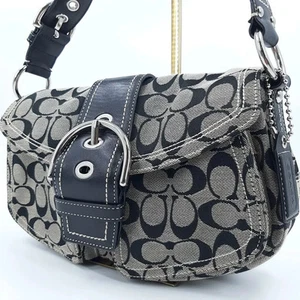 Vintage Y2K coach black and gray signature Soho City shoulder bag 10604 - Picture 1 of 13