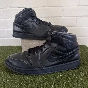Nike Air Jordan 1 Mid Triple Black Herren Größe 11 Sneaker Retro Schuhe 554724-021 - Bild 1 von 10