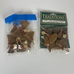 Mini Brooms And  Baskets For Dollhouse Crafts 1 Pkg New. Other Package Used - Picture 1 of 8