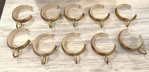 Juego de 10 anillos de cortina Pottery Barn de deslizamiento silencioso con bucle en C grandes de 1,25" - latón - Imagen 1 de 3