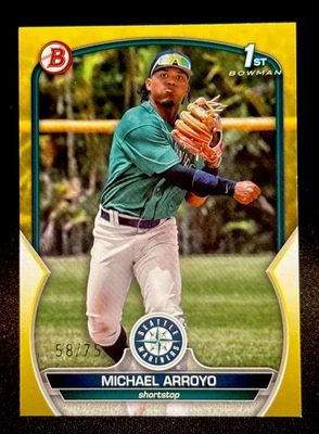 Michael Arroyo - 2023 Bowman 1st Edition #BPPF-63 Yellow  /75 1st Bowman🔥 - Image 1 of 3