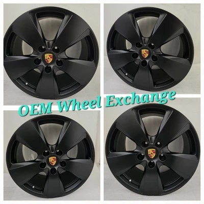 Original 19" Porsche Cayenne OEM 19-25 Wheels Black Rims 9.5 8.5 9Y0 ($1785-obo) - Image 1 of 4