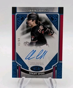 Corbin Carroll 2025 Topps Tier One #ASA-CC Blue Foil Advanced Stat Auto #d/49 - Picture 1 of 2