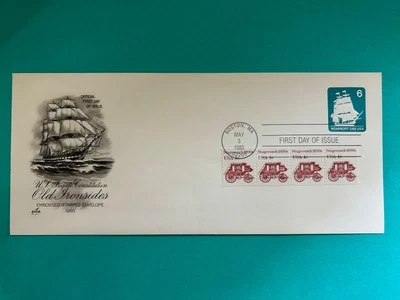 Estampillas de Estados Unidos SC# U609 Constitución de Estados Unidos sin fines de lucro 6c sobre estampado FDC 1985 Foto 1 de 2