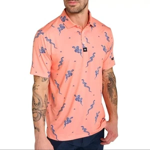 NUEVO SIN ETIQUETAS Para Hombres Pequeña Bad Birdie Core Polo Camisa de Golf Sidewinder Domingos Serpientes Naranja - Imagen 1 de 3