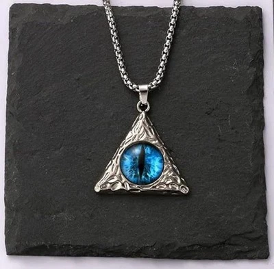 Collar Colgante Ojo Azul Mal de Ojos Azul Faraón Pirámide Egipcia Collar Foto 1 de 4