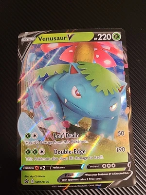 Venusaur V - SWSH100 - Pokemon Promo Sword & Shield Ultra Rare Holo Card NM - Image 1 of 2