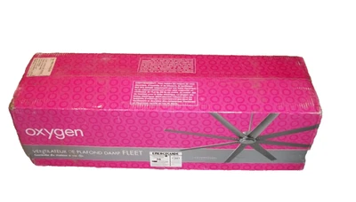 3-108-6 Oxygen Lighting Fleet 72" Ceiling Fan, 8 Blades, White - Damp Location - Image 1 of 4