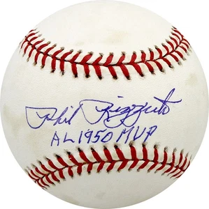 Phil Rizzuto Signed Autographed AL Baseball Inscribed AL MVP 1950 PSA - Picture 1 of 2
