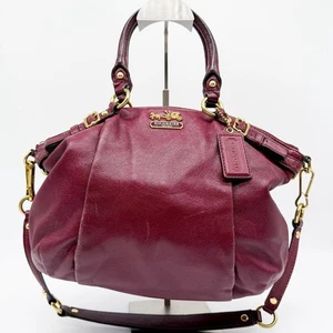 Vintage Coach Sophia F1120 - 18609 Burnt Orange Leather Handbag Purse - Picture 1 of 20