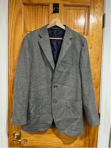 Tuta Fornitura Silenziosa Lusso Avana Grigio Lana Cashmere 2 Bottoni Tuta Giacca Taglia 50 - Foto 1 di 10