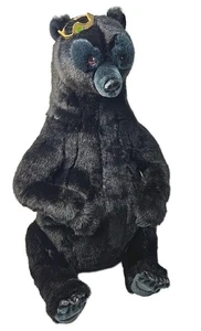 Peluche nero Disney Store Brave Queen Elinor orso gambe snodate con corona 24" Jumbo - Foto 1 di 24