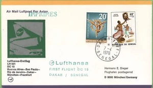 Senegal 1976 Lufthansa LH501 DC 10 First Flight Cover Dakar - Munich, Germany - Picture 1 of 2